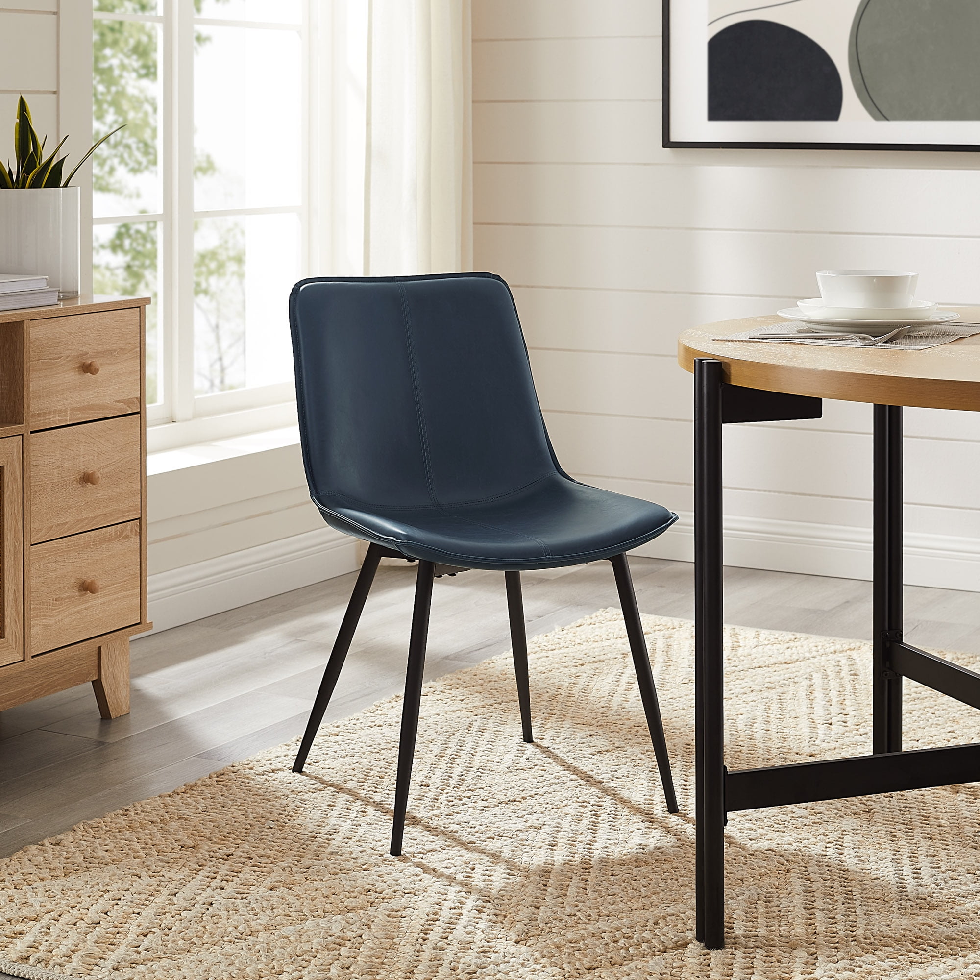 Gap Home MidCentury Modern Bucket Seat Dining Chair, Set of 2, Navy