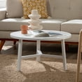 thumbnail image 1 of Gap Home Mid-Century Modern Simple 3 Leg Round Coffee Table, White, 1 of 17