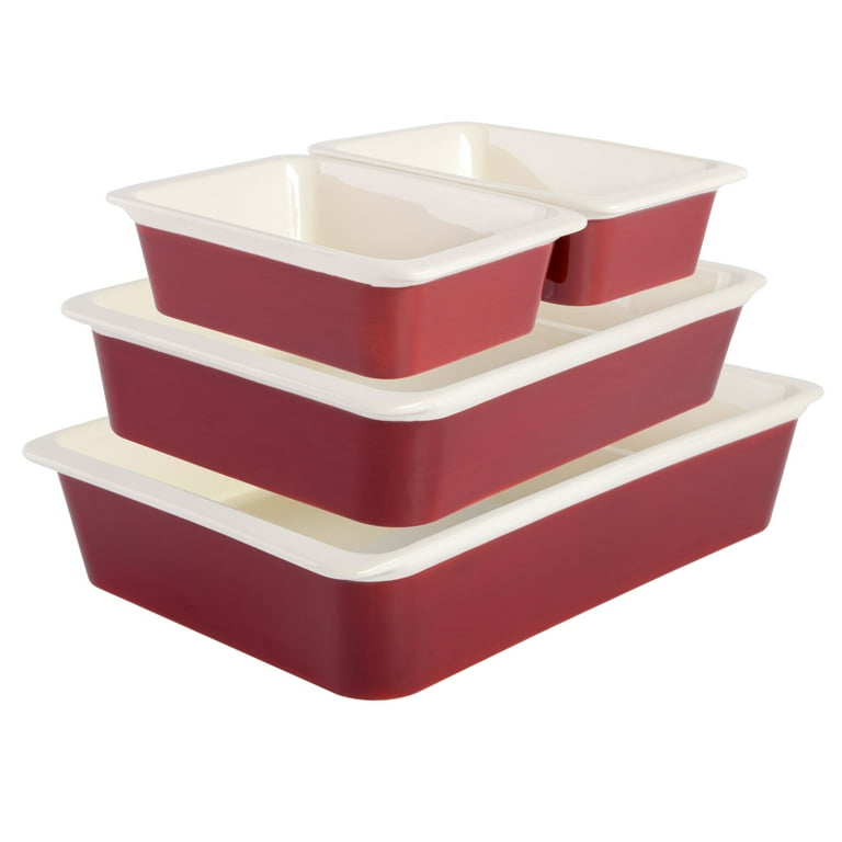 Gap Home Nesting Red 4-Piece Stoneware Nonstick Bakeware Set