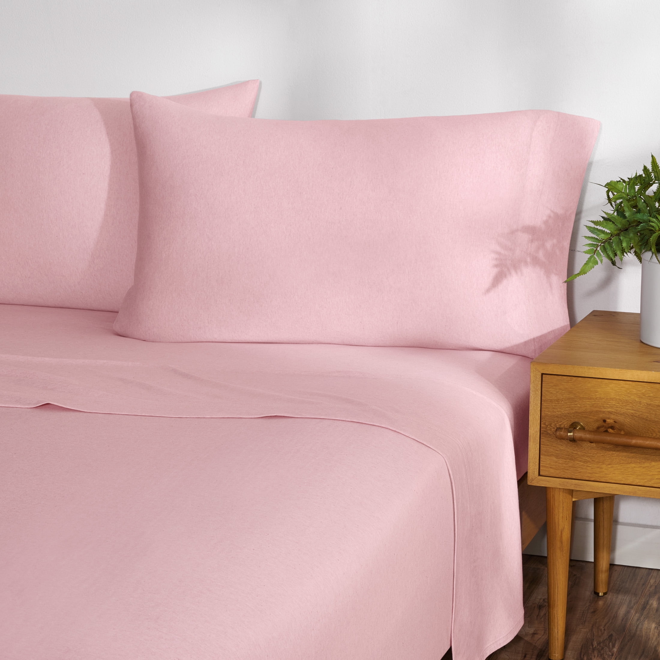 Pink Twin/XL Size Fitted Sheet,4 Way Stretch Fits Standard and Air