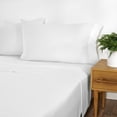 thumbnail image 1 of Gap Home T-Shirt Soft Melange Organic Cotton Blend Jersey Sheet Set, Queen, White, 4-Pieces, 1 of 6