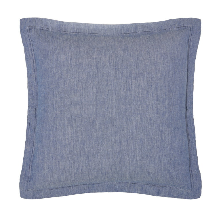 Surya Levi Denim 18x18 Toss Pillow with Polyester Insert