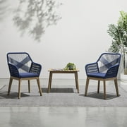 Gap Home Woven Rope Outdoor 3-Piece Conversation Set, Navy