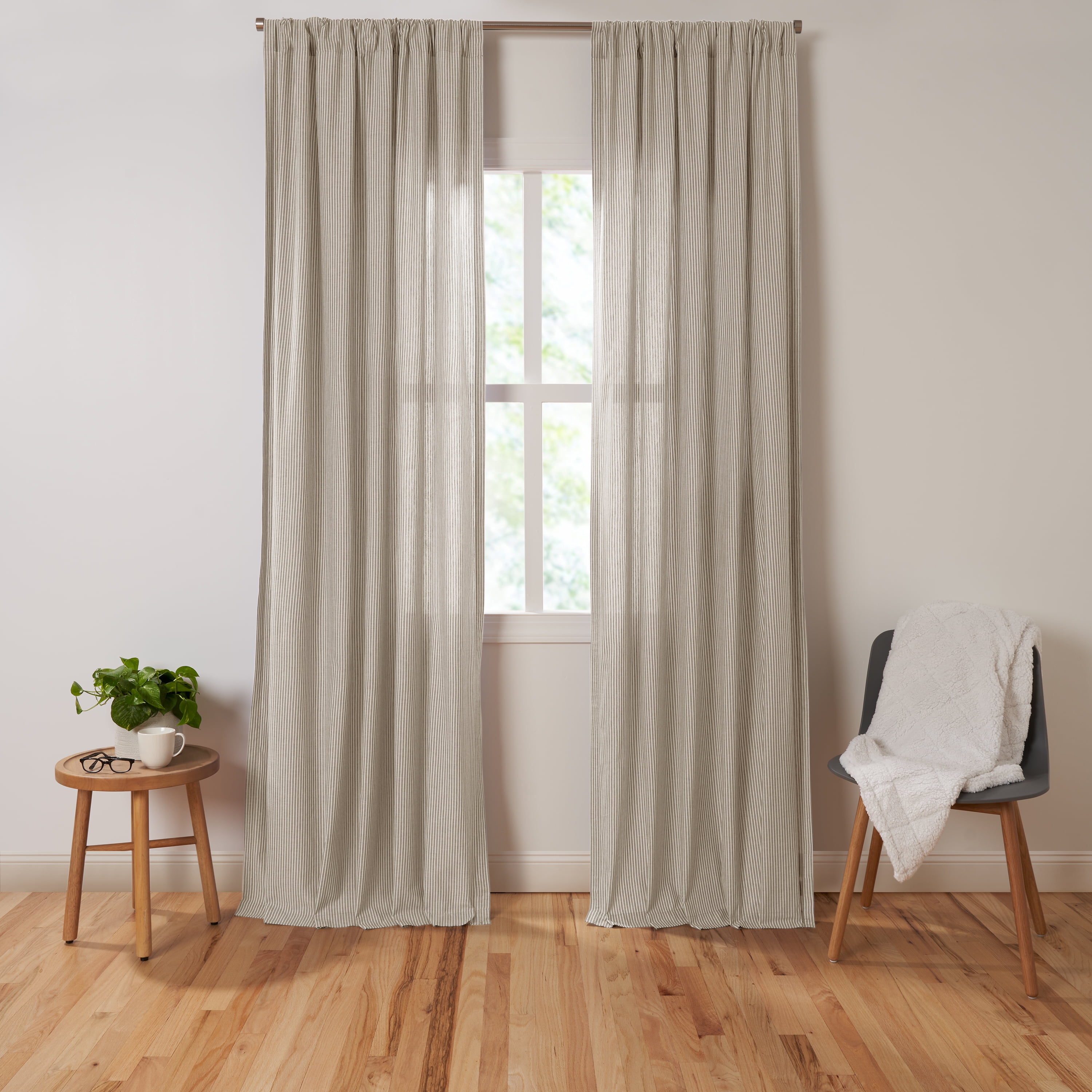 Gap Home Yarn Dyed Chambray Stripe Organic Cotton Light Filtering