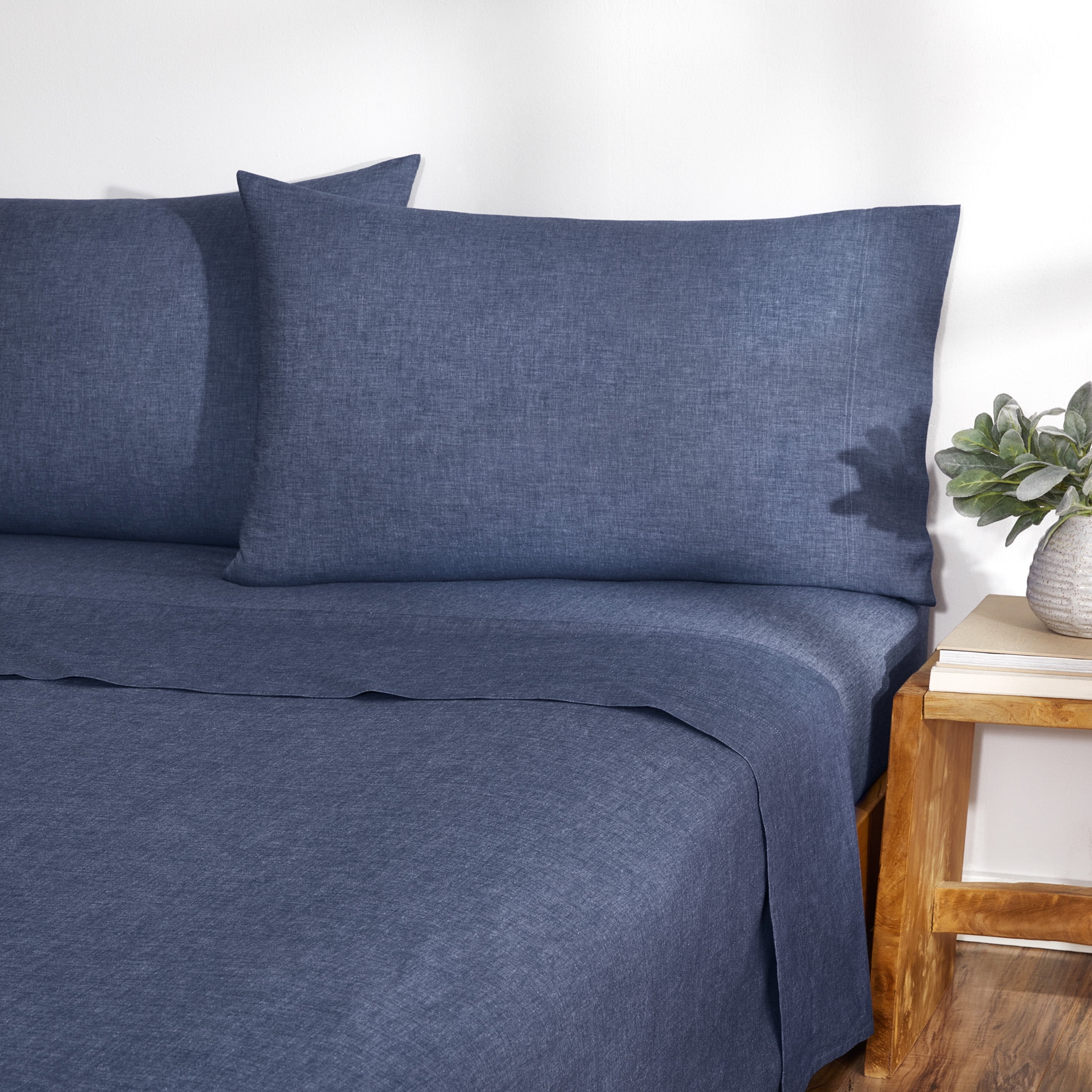 Gap Home Yarn Dyed Organic Cotton Washed Chambray Sheet Set, Deep