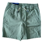 Gap Boys Elastic Waistband Front & Back Pockets Stretch Soft Twill Shorts Granite Green, L 10/12