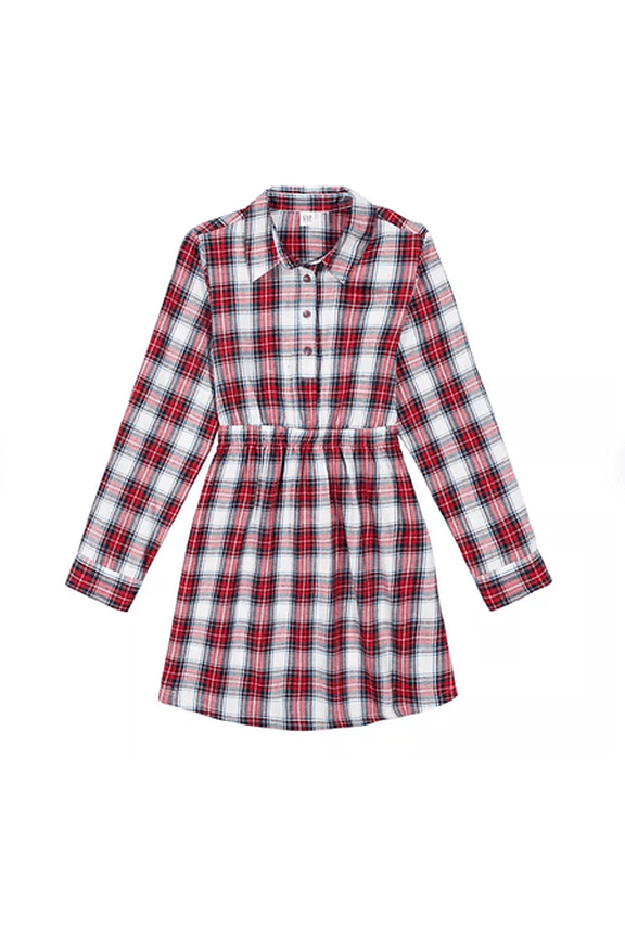 Kids Girls Casual Dress (Red, L)