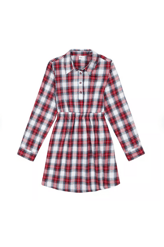 Kids Girls Casual Dress (Red, M)