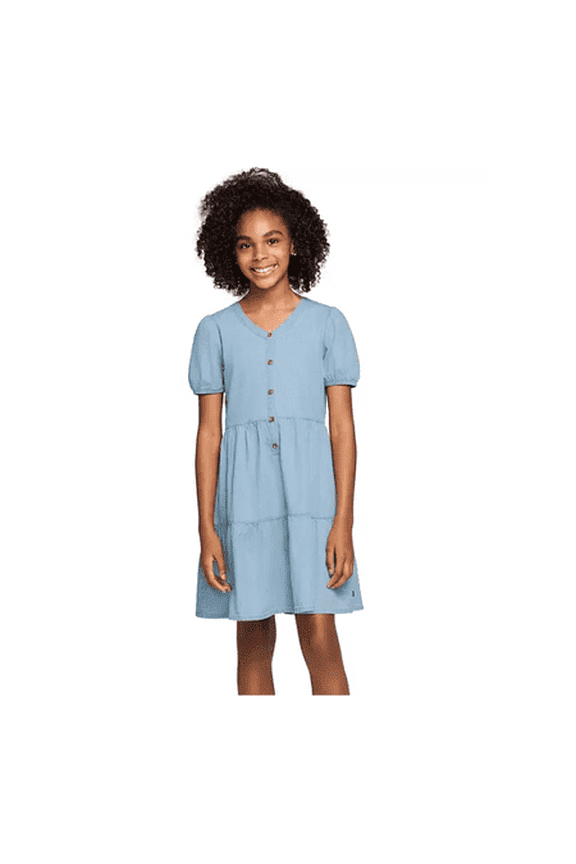 Kids Girls Woven Dress Medium Blue