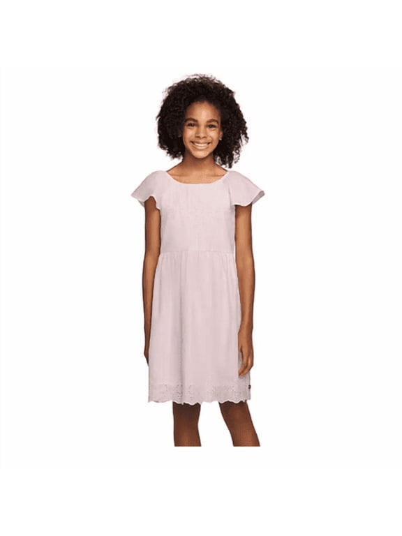 Kids Girls Woven Dress Size XL Pink
