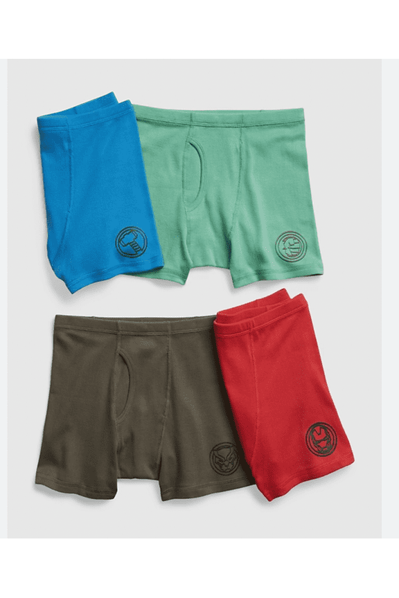 Kids Size 8 Cotton Boxer Briefs 4 Pairs Marvel Heroes