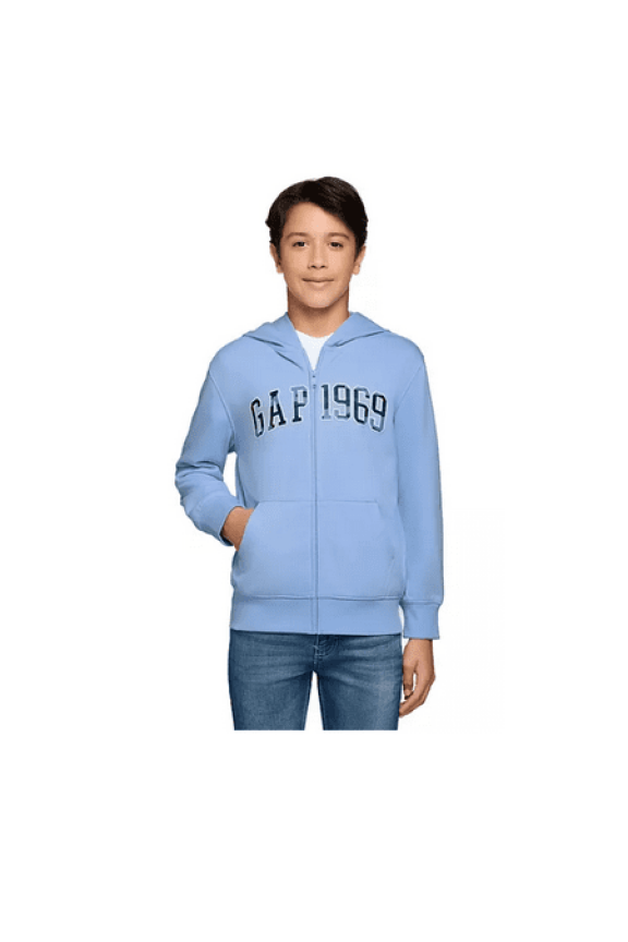 Kids Small Blue Full Zip French Terry Jacket