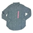 thumbnail image 1 of Gap Ladies Lightweight Long Sleeve Collared Linen Button Down Top (Chambray Blue, L), 1 of 2