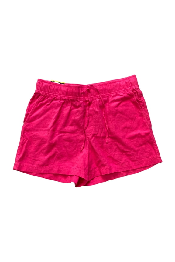 Ladies Linen Easy Pull-On Front Tie Front and Back Pockets Short (Beetroot Purple, XXL)