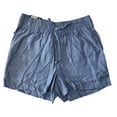 thumbnail image 1 of Gap Ladies Linen Easy Pull-On Front Tie Front and Back Pockets Short (Blue Crosshatch, XL), 1 of 2