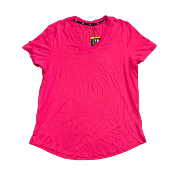 Gap Ladies Machine Washable Relaxed Easy Fit Short Sleeve V-Neck Tee (Beetroot Purple, XS)