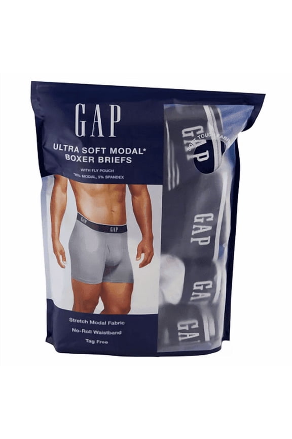 Men's 4-Pack Ultra Soft Modal Boxer Brief with Fly Pouch, 4-Pack Navy Stripe Small