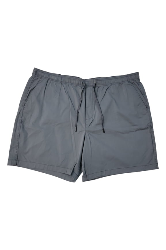 Men's 7" Inseam Drawstring Pull On Elastic Waistband Short (Smoked Pearl, L)