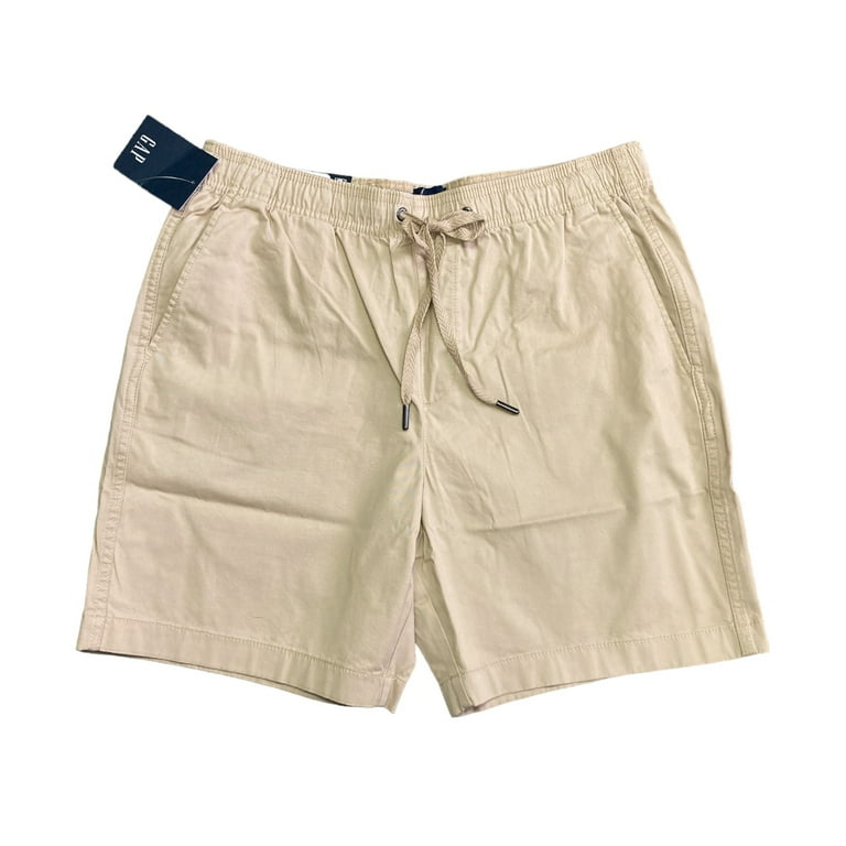 Gap Men s 7 Inseam Elasticized Waistband Stretch Twill Pull On Short Irish Cream XL