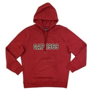 Gap Men's Applique Fleece 1969 Logo Pullover Hoodie W/ Kangaroo Pocket (Burgundy, XXL)