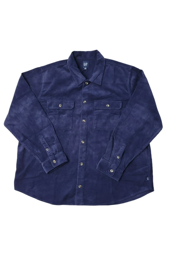 Men's Corduroy Button Down Shirt (Eclipse, Small)
