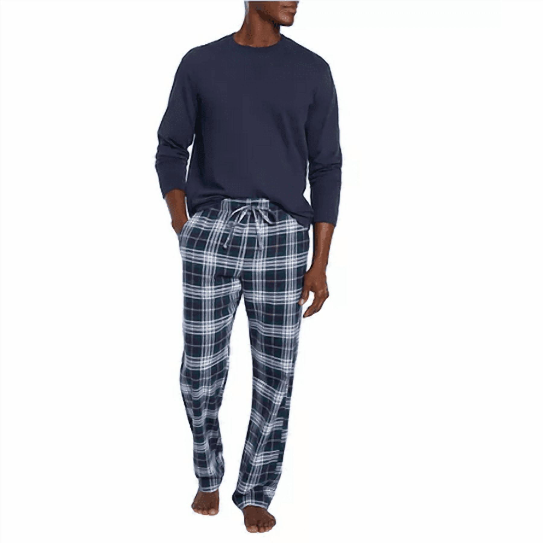 Gap Men's Flannel Pajama Set (Midnight Plaid, Medium)