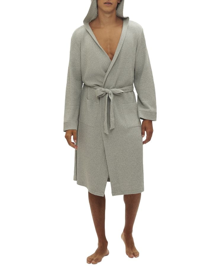 Gap Men's Hooded Waffle-Knit Robe - Heather Grey-XL - Walmart.com