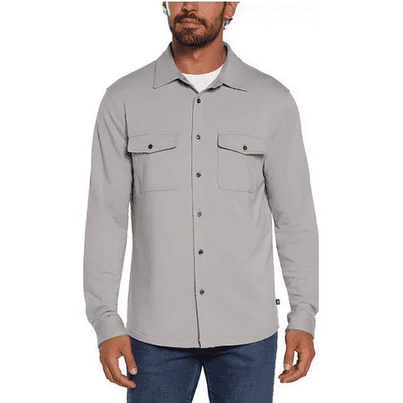 Gap Men's Large Gray Long Sleeve Knit Button Down