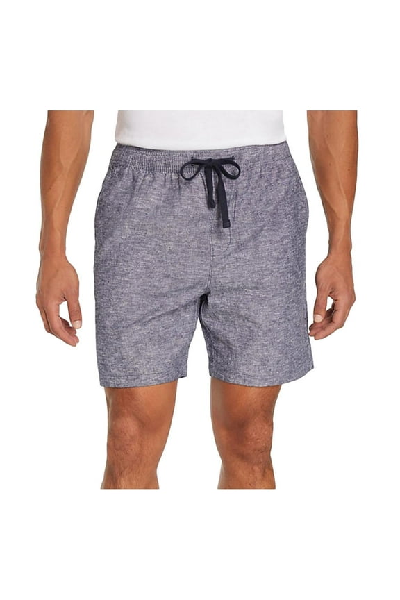 Men's Linen Pull On Shorts in Navy Size XL