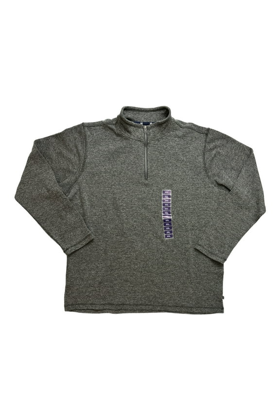 Men's Long Sleeve Half Zip Mock Neck Warm & Stylish Sweater (Dark Shadow, S)