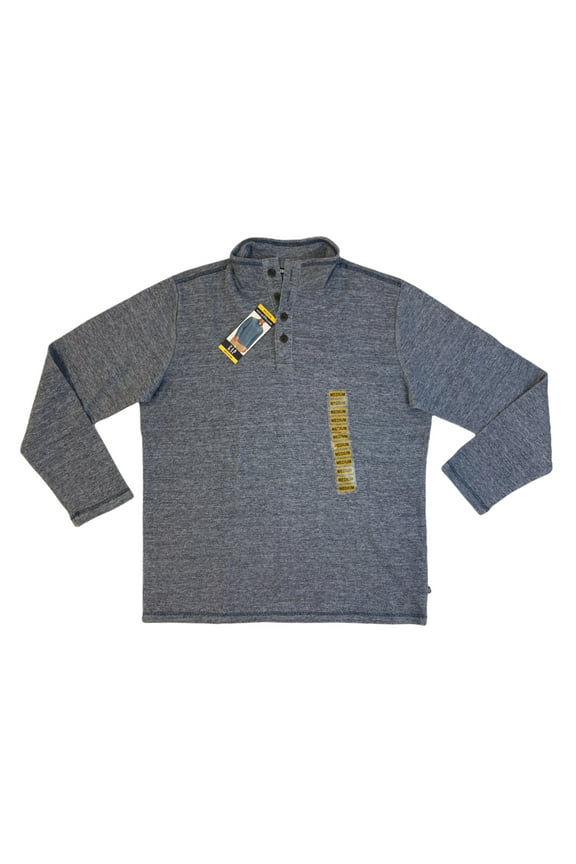 Men's Long Sleeve Mock Neck Cotton Blend Pullover Sweater (Medieval Blue, M)