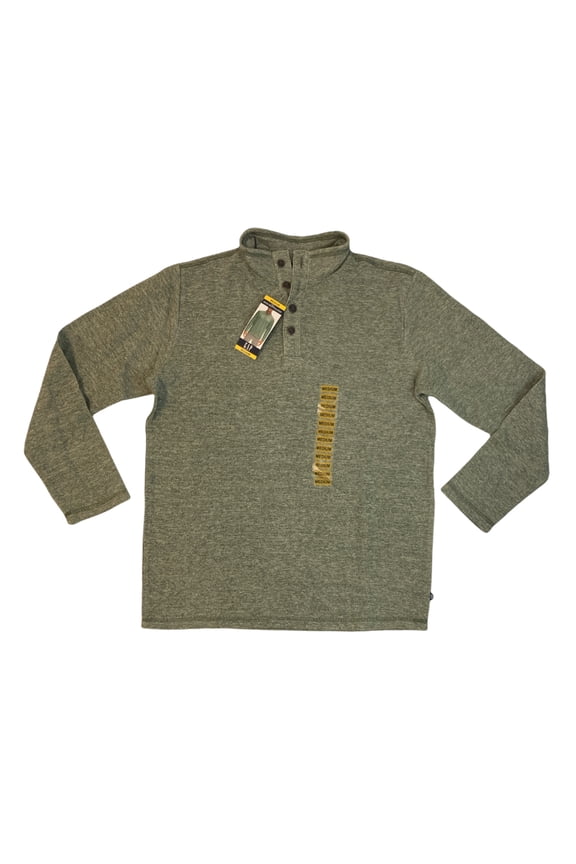 Men's Long Sleeve Mock Neck Cotton Blend Pullover Sweater (Rifle Green, S)