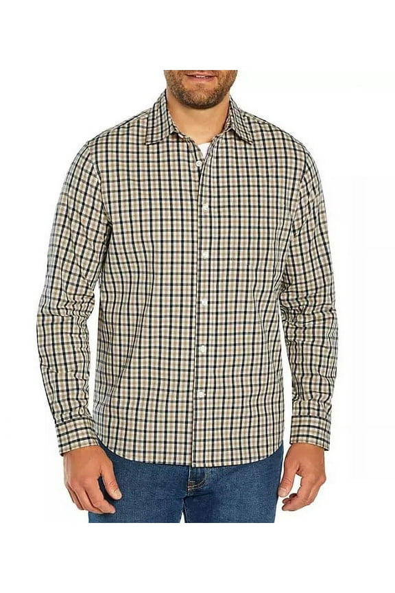 Men's Long Sleeve Woven Shirt (Cypress Plaid, Small)