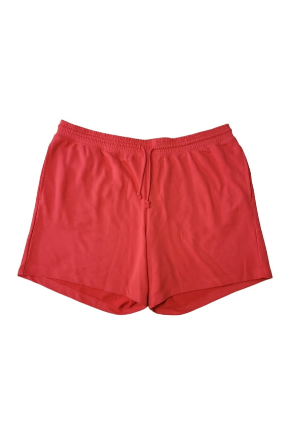 Men's On Seam Pockets Drawcord Ties French Terry Knit Short (Cayenne, XXL)