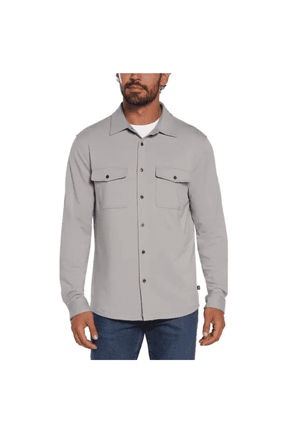 Men's XX-Large Gray Long Sleeve Knit Button Down