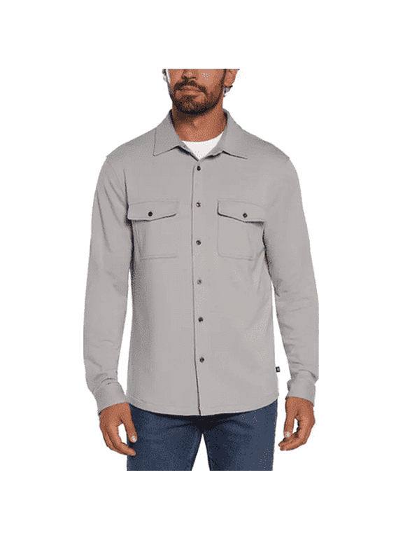 Men's XX-Large Gray Long Sleeve Knit Button Down