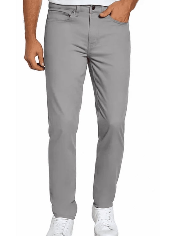 Men's Slim Fit 5 Pocket Pant (Alloy, 38X34)