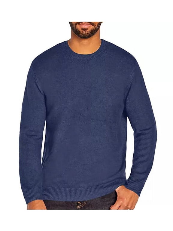 Men's Soft & Comfortable Classic Fit Crew Neck Sweater (Medieval Blue, XL)
