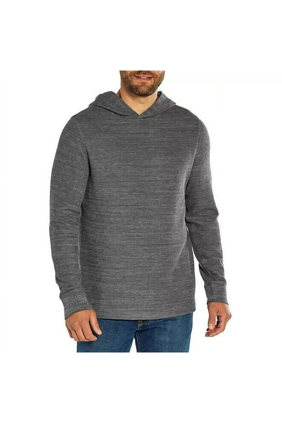 Men's Textured Pullover Hoodie Grey Size XXXL