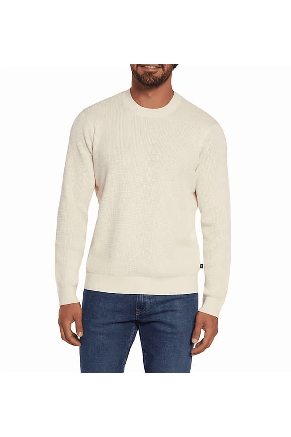 Men's Textured Sweater (Bone White, Medium)