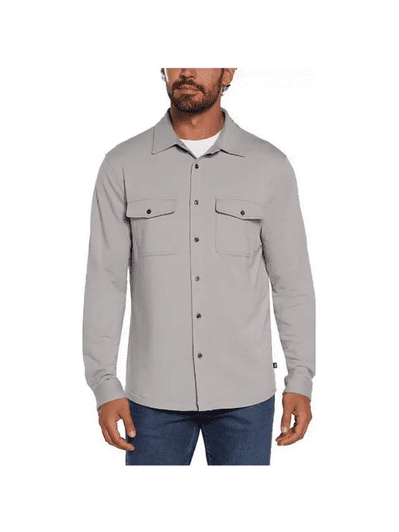 Men's X-Large Gray Long Sleeve Knit Button Down