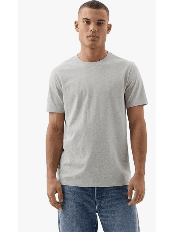 Mens Everyday Soft Crewneck T-Shirt Tee - Heather Grey - Large