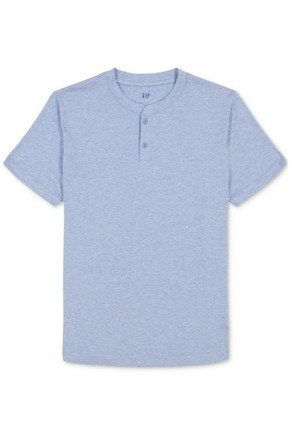 Mens Regular fit Henley T-Shirt Pajama Shorts Set Sleepwear Large Blue