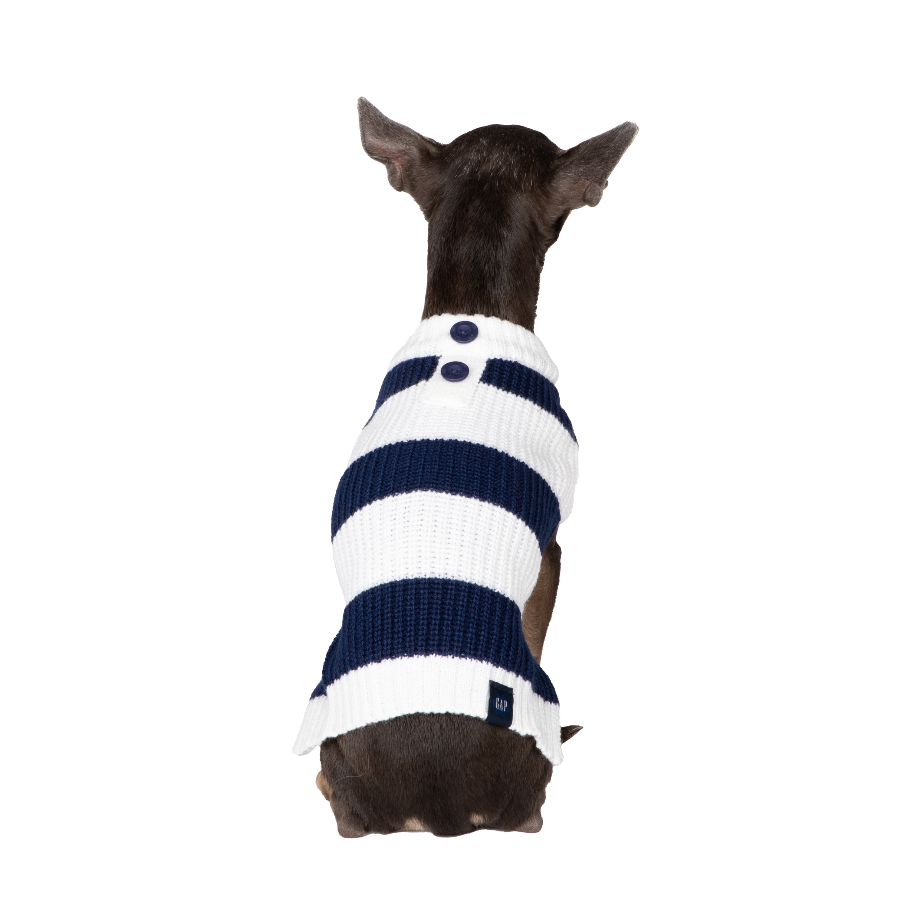 Gap Pet, Dog Clothes, Blue Striped Henley Pet Sweater