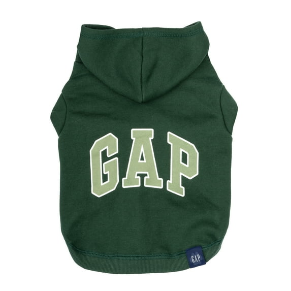 Gap Pet Dog Clothes, Classic Gap Logo Pet Hoodie, Green, Large