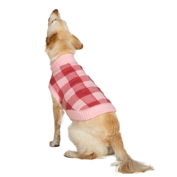 Gap Pet, Dog Clothes, Pink Buffalo Plaid Pet Sweater