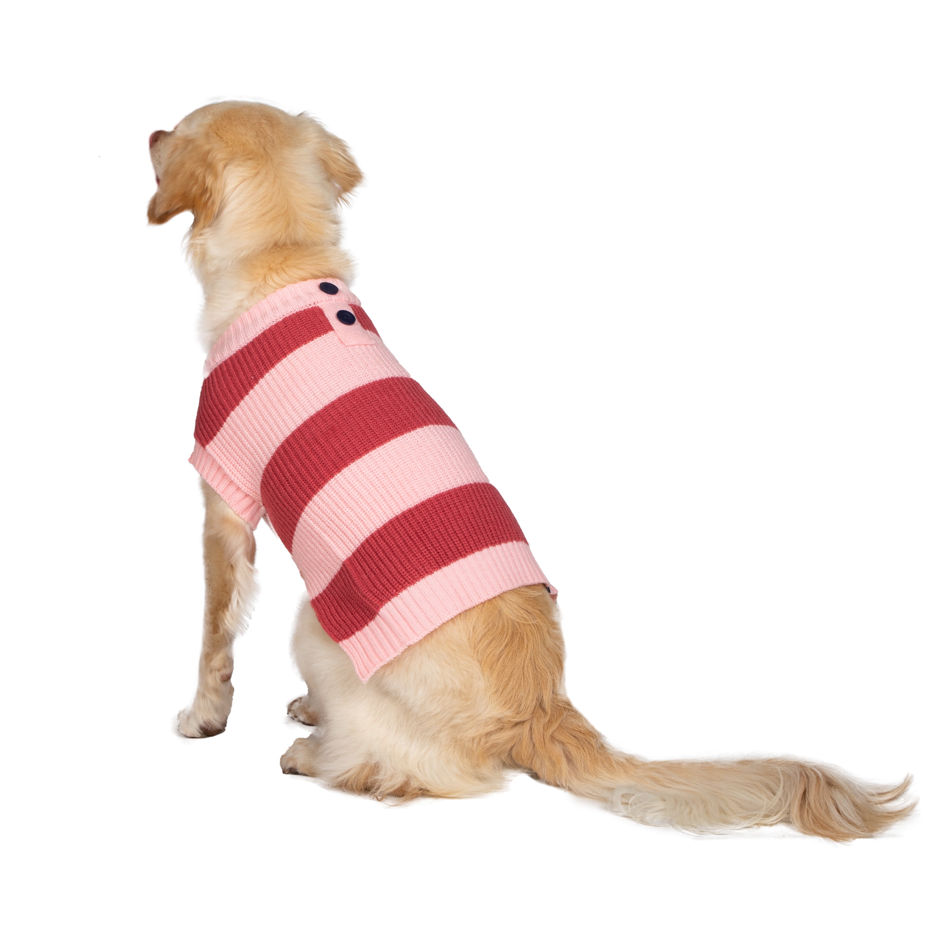 Gap Pet, Dog Clothes, Pink Striped Henley Pet Sweater