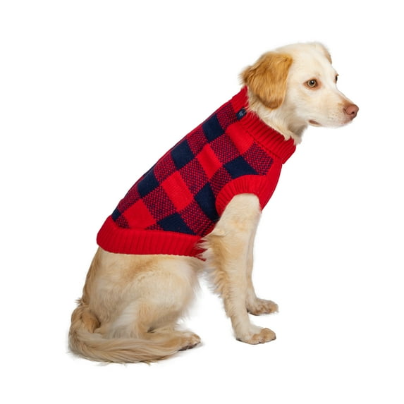 Gap Pet, Dog Clothes, Red Buffalo Plaid Pet Sweater