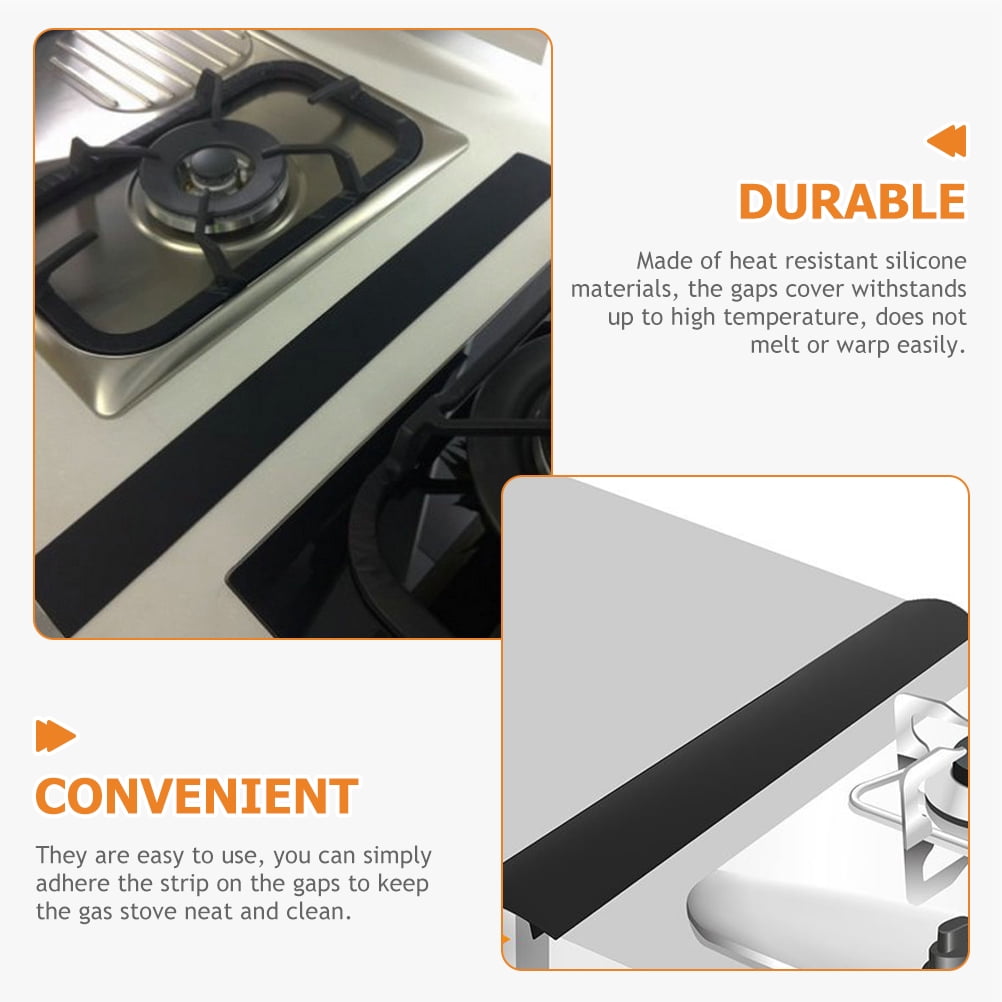 Gap Stove Counter Cover Filler Black Silicone Oven Protector Kitchen