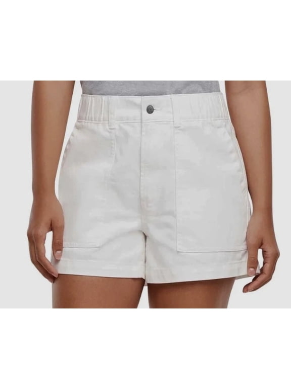 Twill Elastic Waist 4" Inseam Shorts, Women's Large